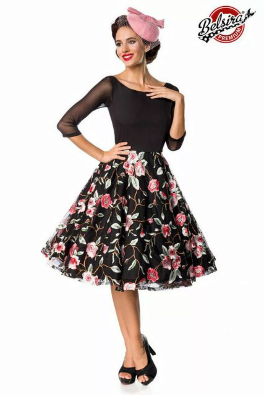 BELSIRA Trachtenkleid Belsira - Premium besticktes Vintage-Swingkleid - (4X günstig online kaufen