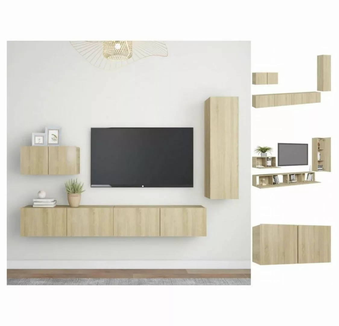 vidaXL TV-Schrank 4-tlg TV-Schrank-Set Sonoma-Eiche Spanplatte günstig online kaufen