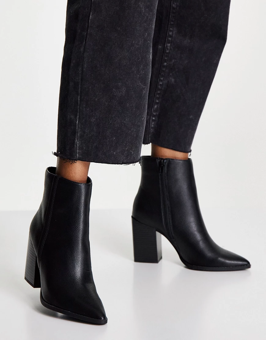 ALDO – Kenzii – Spitze Ankle-Boots in Schwarz mit Blockabsatz günstig online kaufen