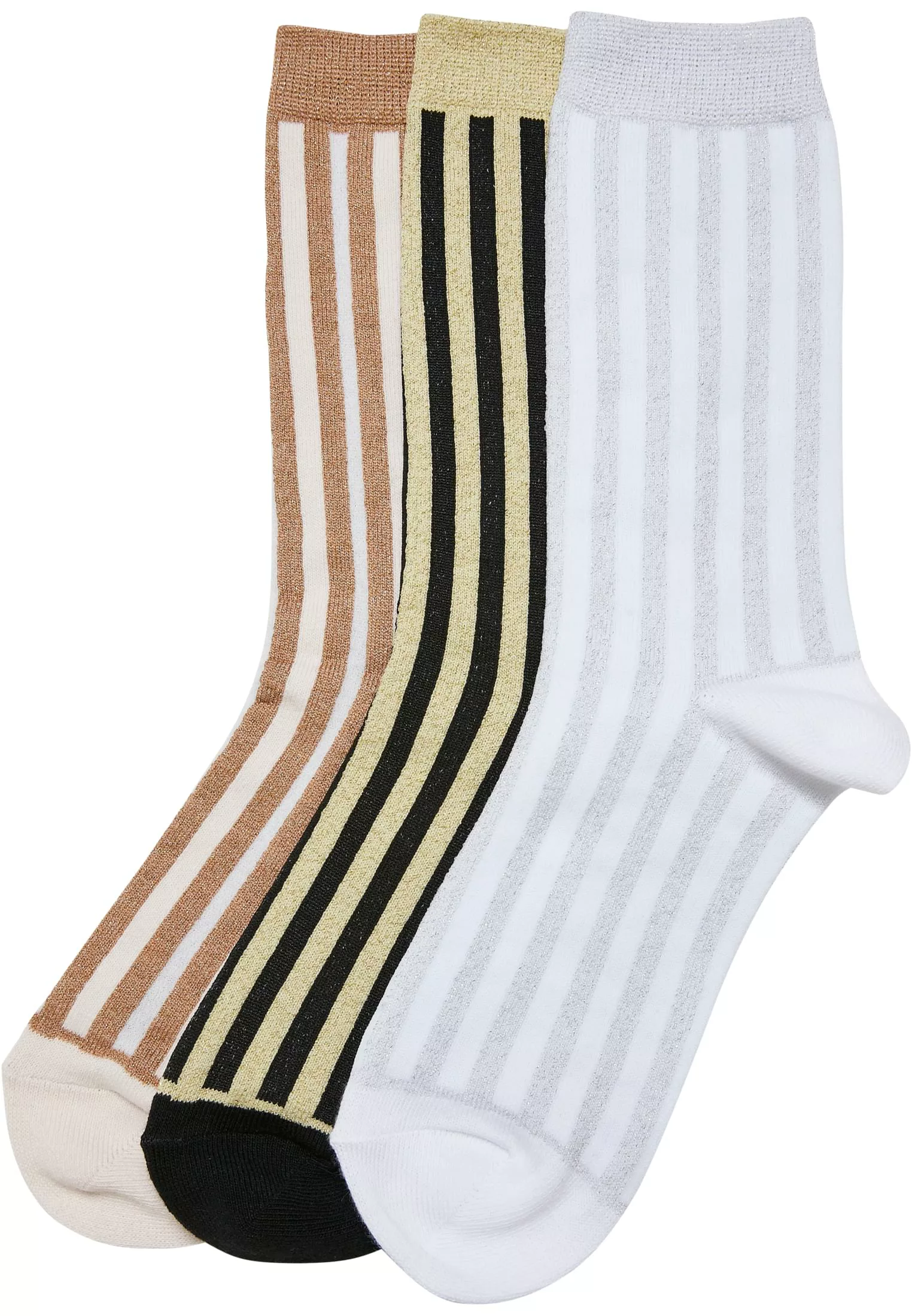URBAN CLASSICS Freizeitsocken "Accessoires Lurex Stripes Socks 3-Pack", (1 günstig online kaufen