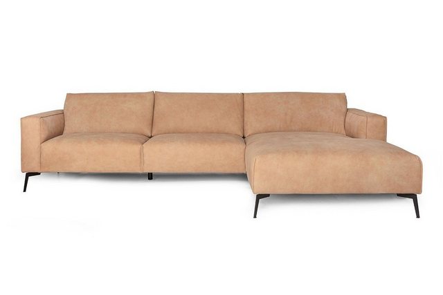 daslagerhaus living Big-Sofa Ecksofa Cameo Leder hellbraun günstig online kaufen