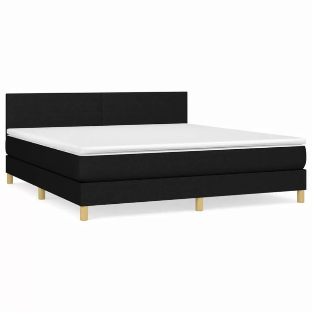 furnicato Bett Boxspringbett mit Matratze Schwarz 160x200 cm Stoff (1-tlg) günstig online kaufen