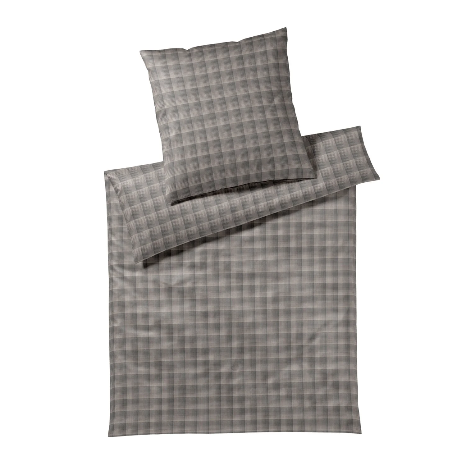 Joop! Luxury Flanell Bettwäsche Soft Checks Taupe 45000-17 135x200 günstig online kaufen