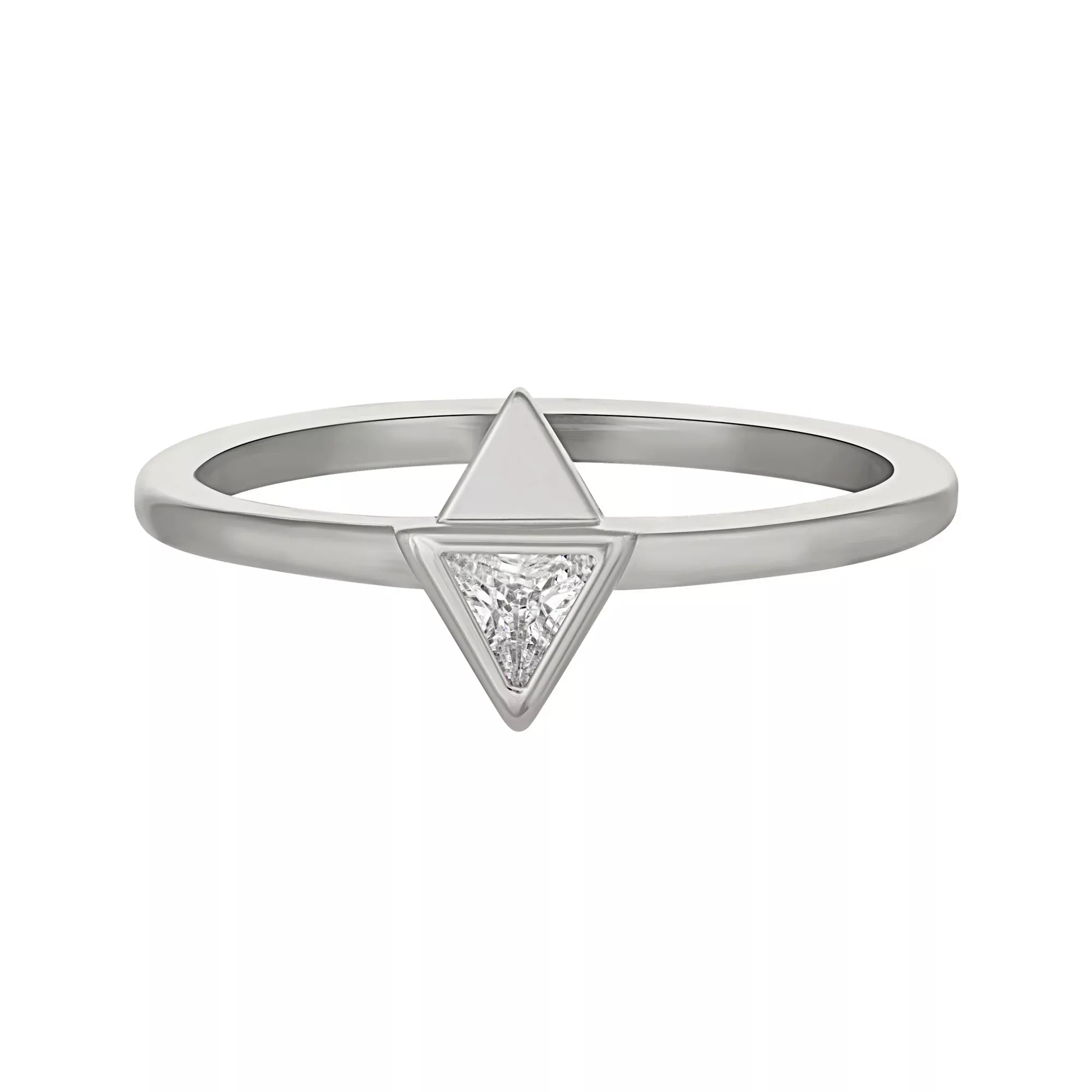 CAÏ Fingerring "925 Silber rhodiniert mit Zirkonia Dreieck" günstig online kaufen