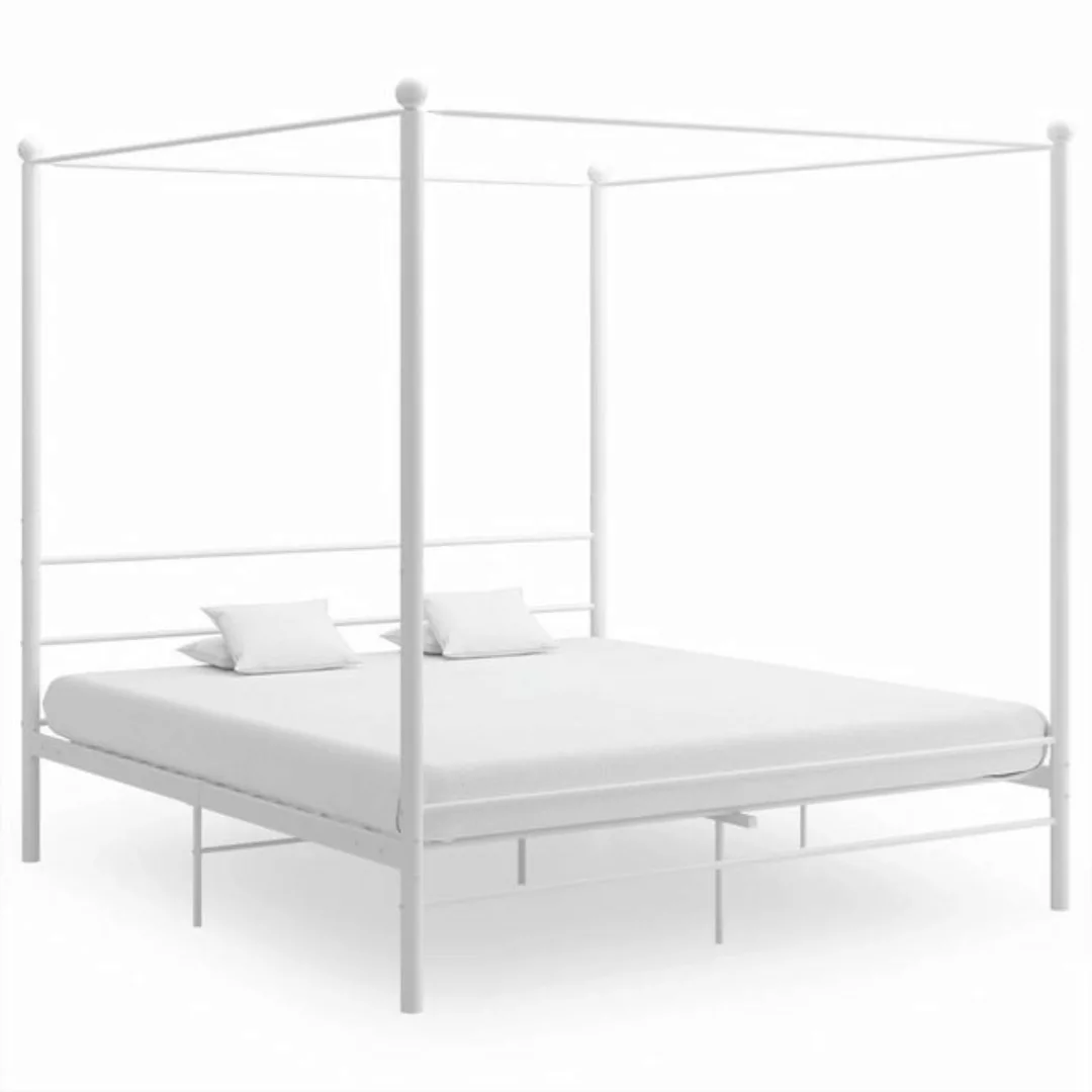 furnicato Bett Himmelbett Weiß Metall 180x200 cm günstig online kaufen