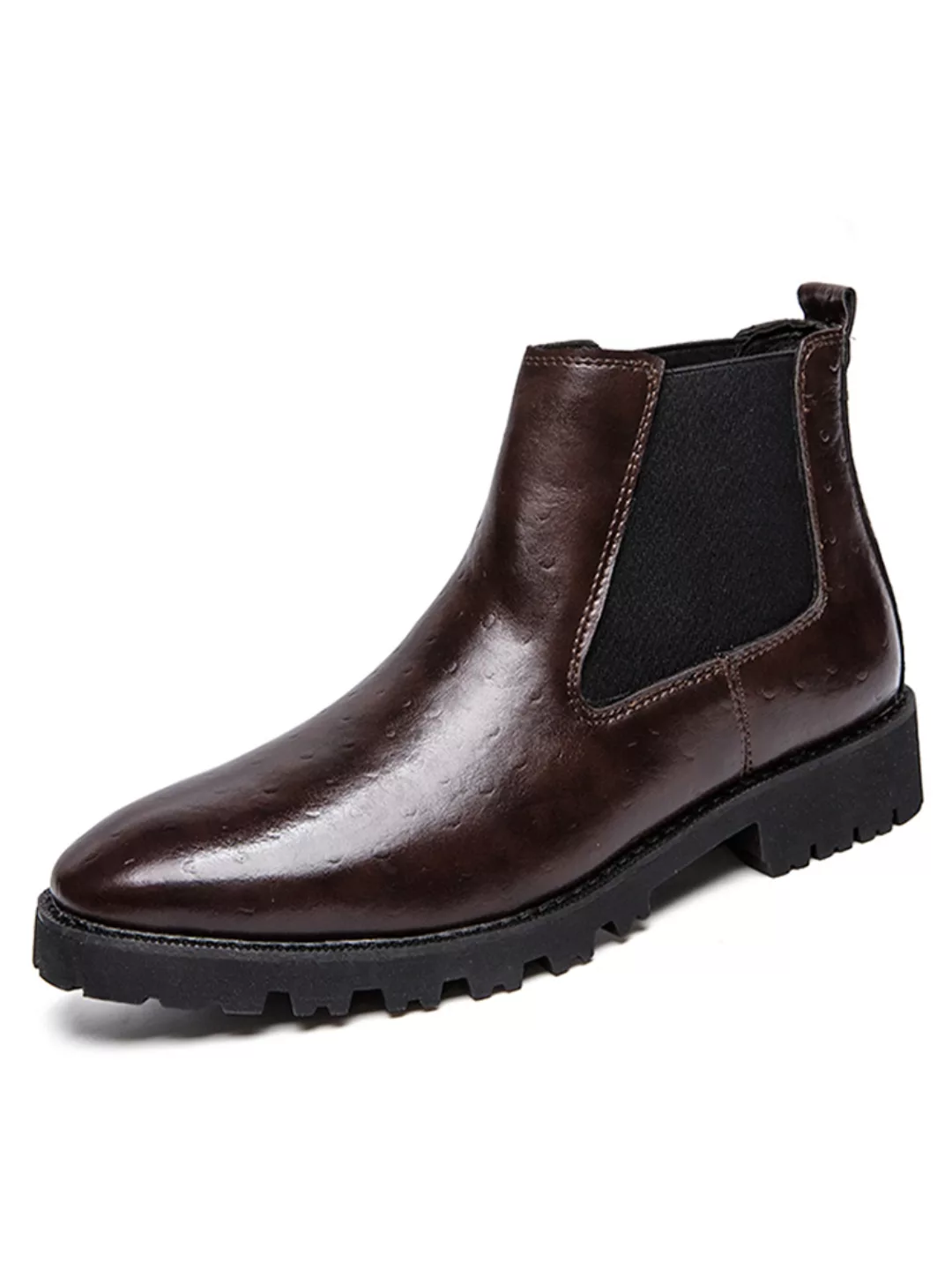 Herren Vintage Elastic Slip-on Business Leder Knöchel Chelsea Stiefel günstig online kaufen