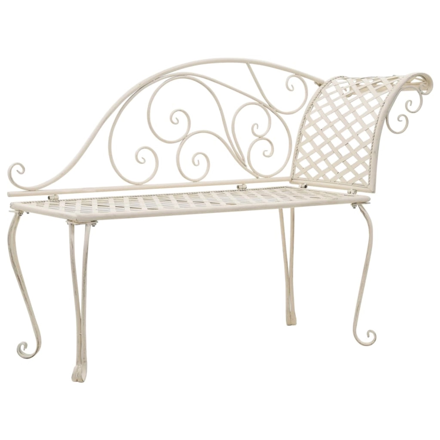 vidaXL Garten-Chaiselongue 128 cm Metall Antik Weiß 45431 günstig online kaufen