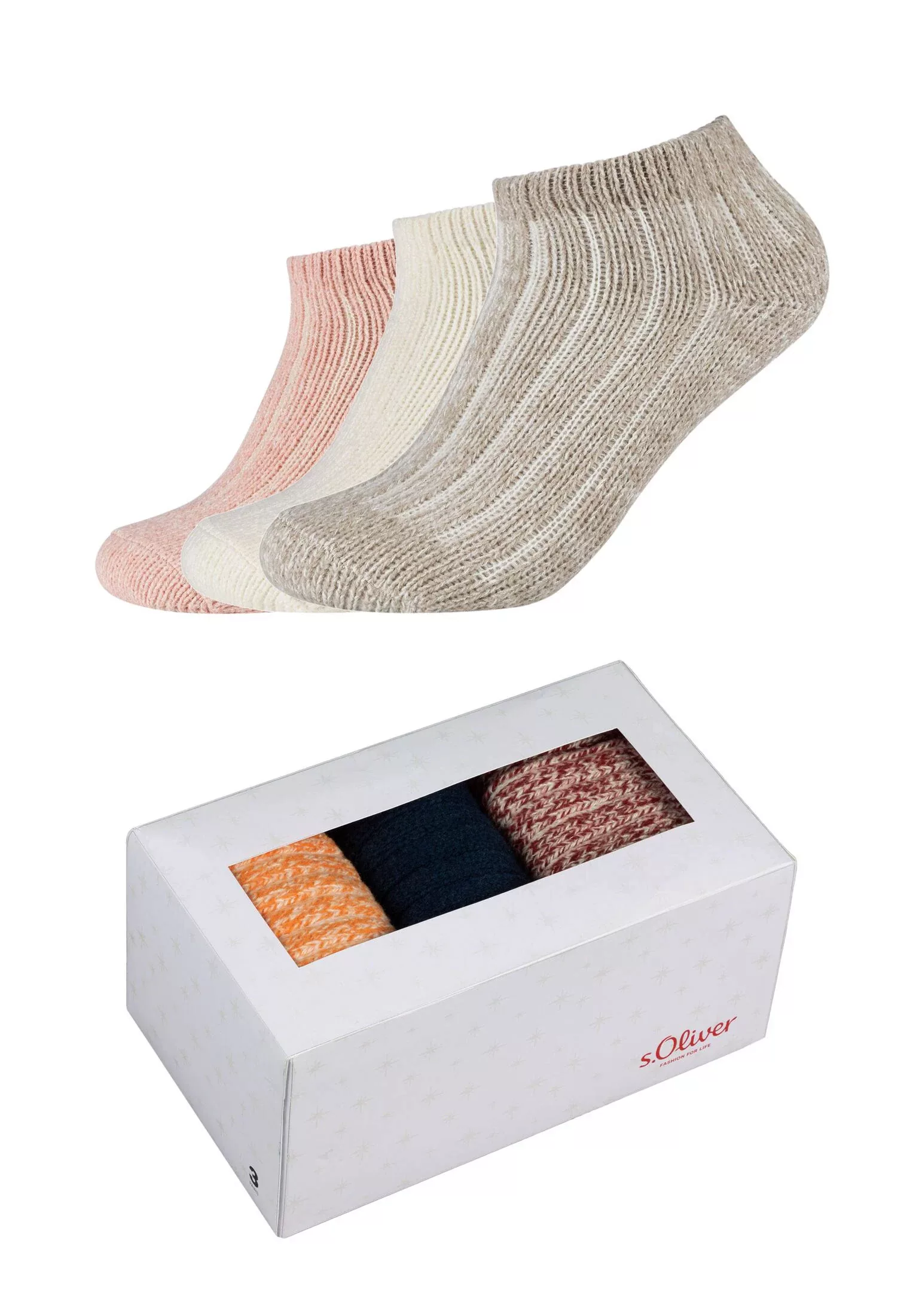 s.Oliver Sneakersocken "Sneakersockenbox 3er Pack" günstig online kaufen