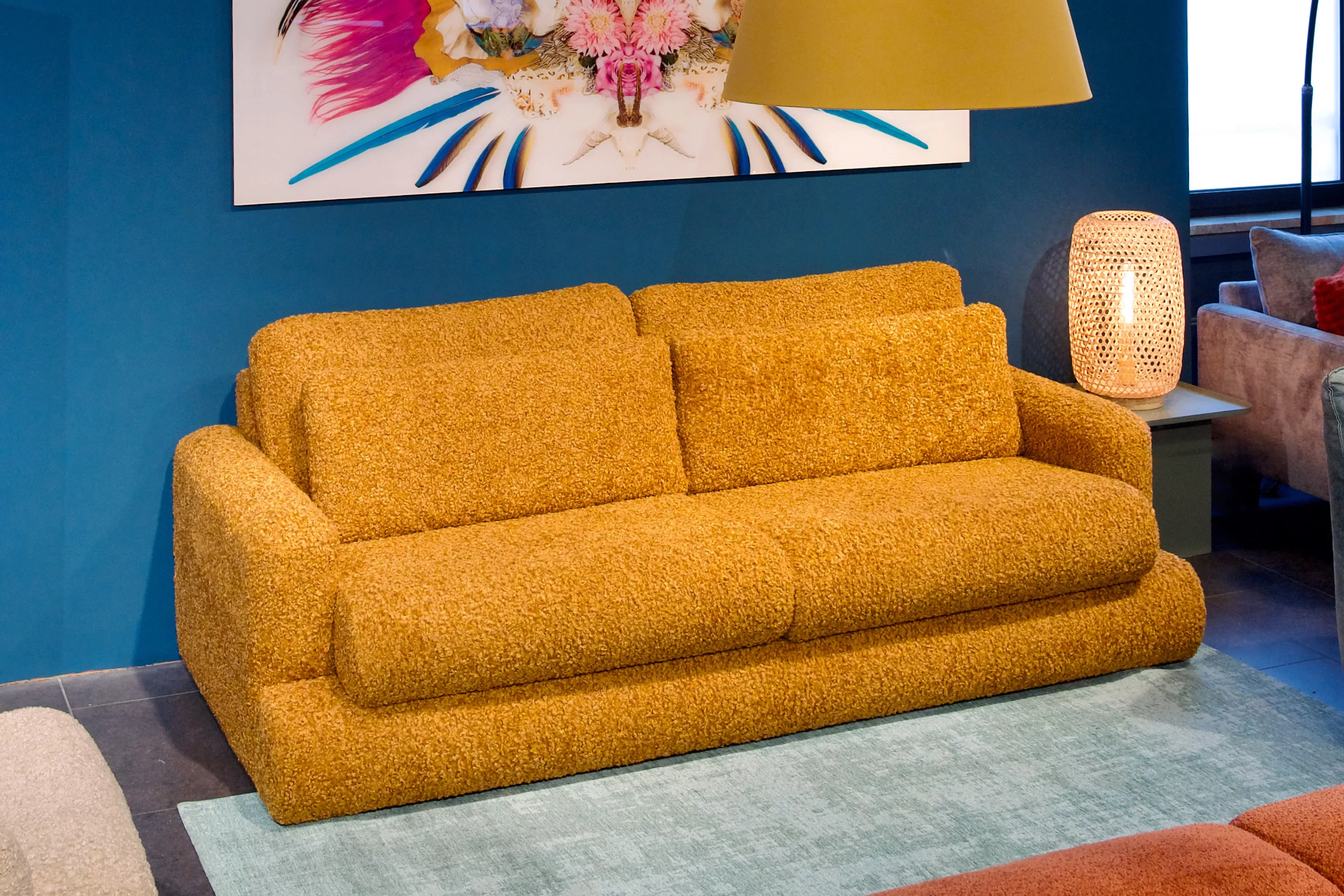 Sofa Gaius in braunem Teddybezug, modern, bodentief günstig online kaufen