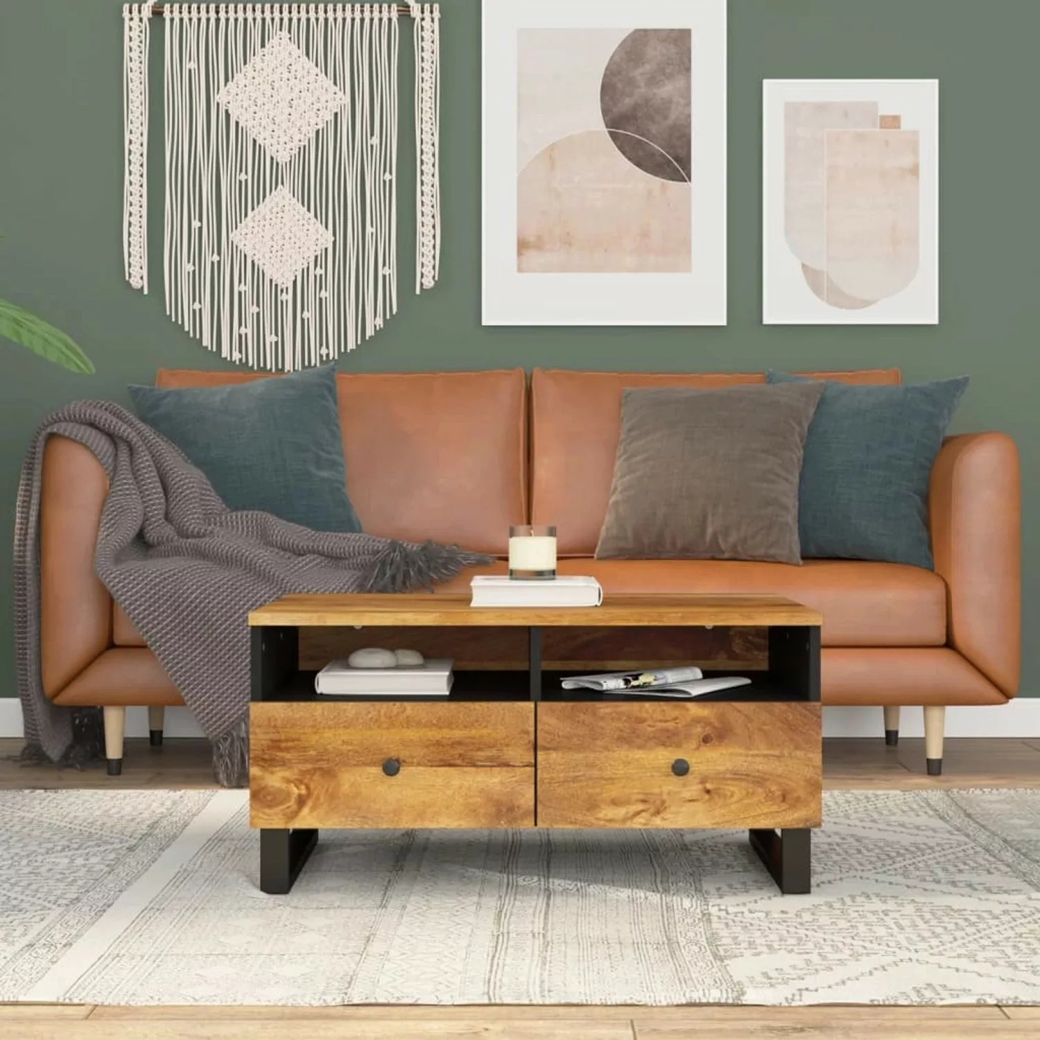 Vidaxl Couchtisch 80x54x40 Cm Massivholz Mango & Holzwerkstoff günstig online kaufen