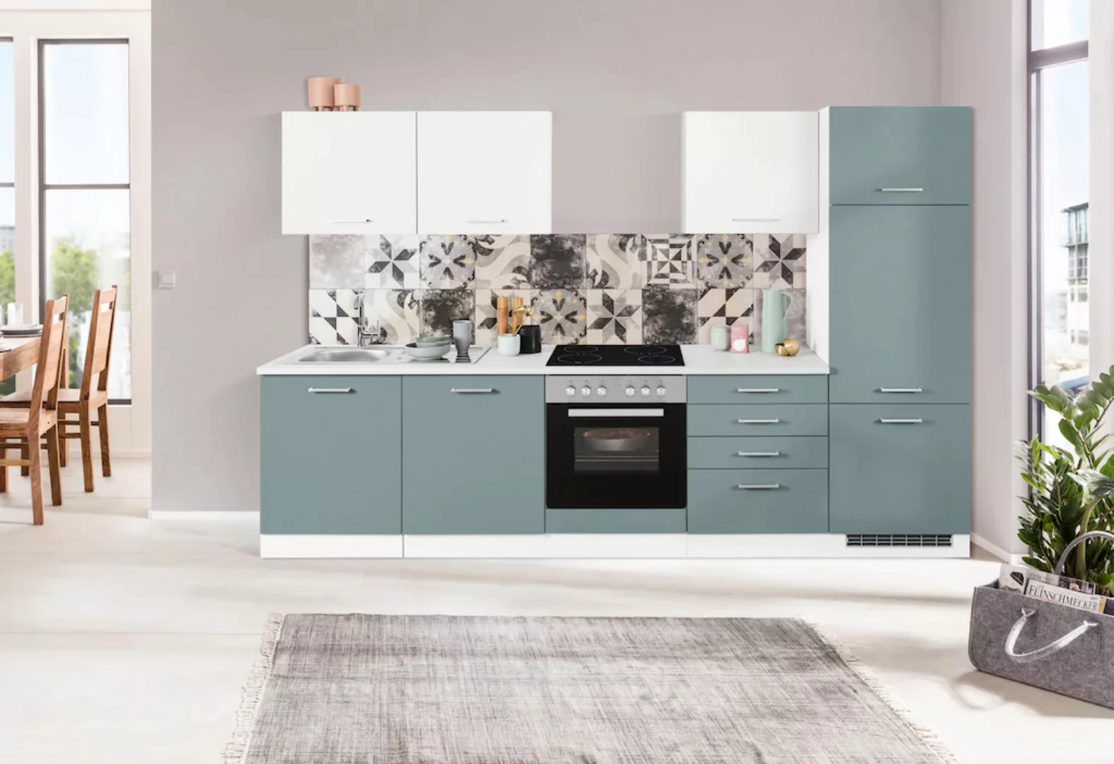 HELD MÖBEL Küchenzeile "Visby", ohne E-Geräte, Breite 300 cm für Kühlschran günstig online kaufen