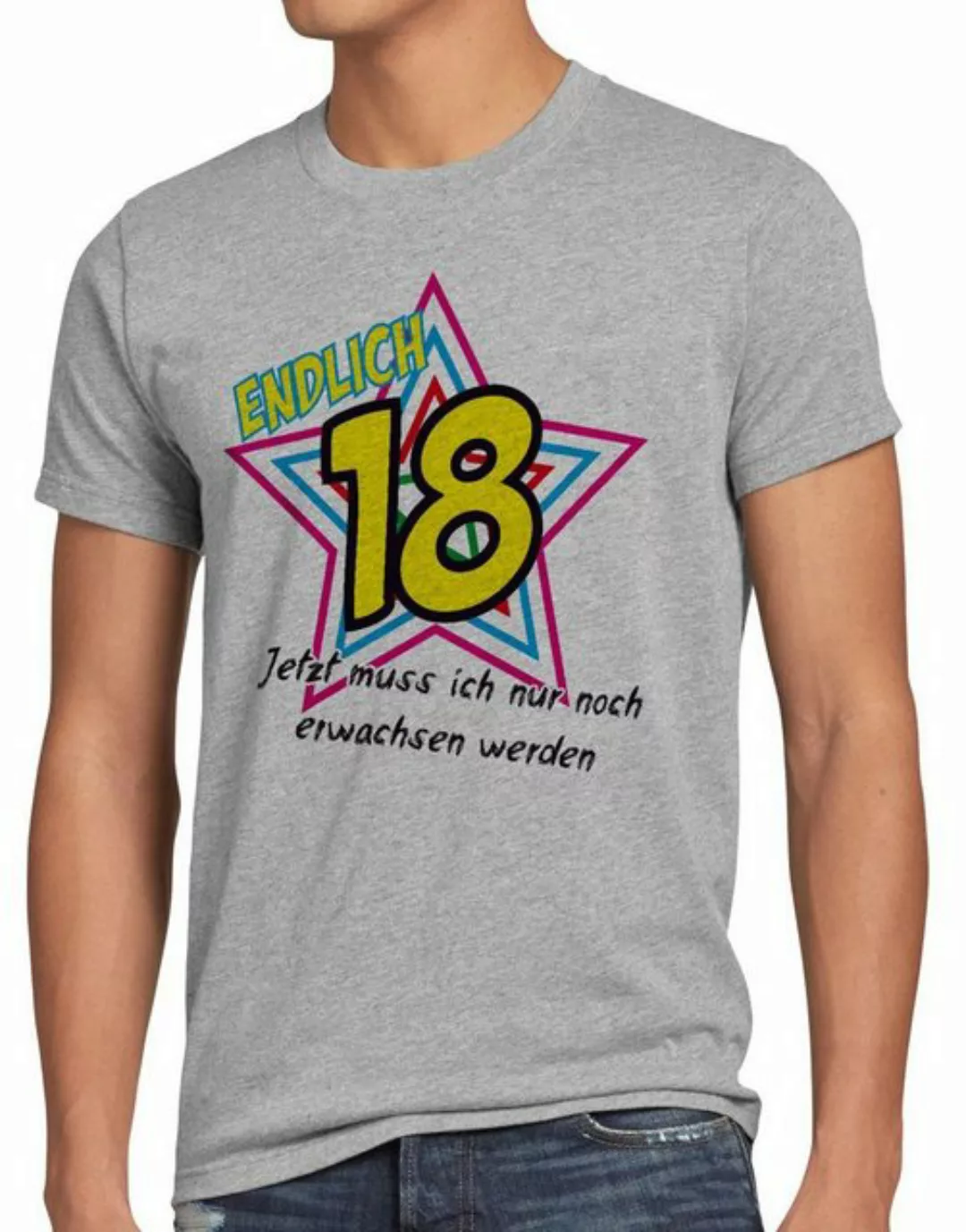 style3 Print-Shirt Herren T-Shirt Endlich 18 Jetzt noch erwachsen werden! G günstig online kaufen