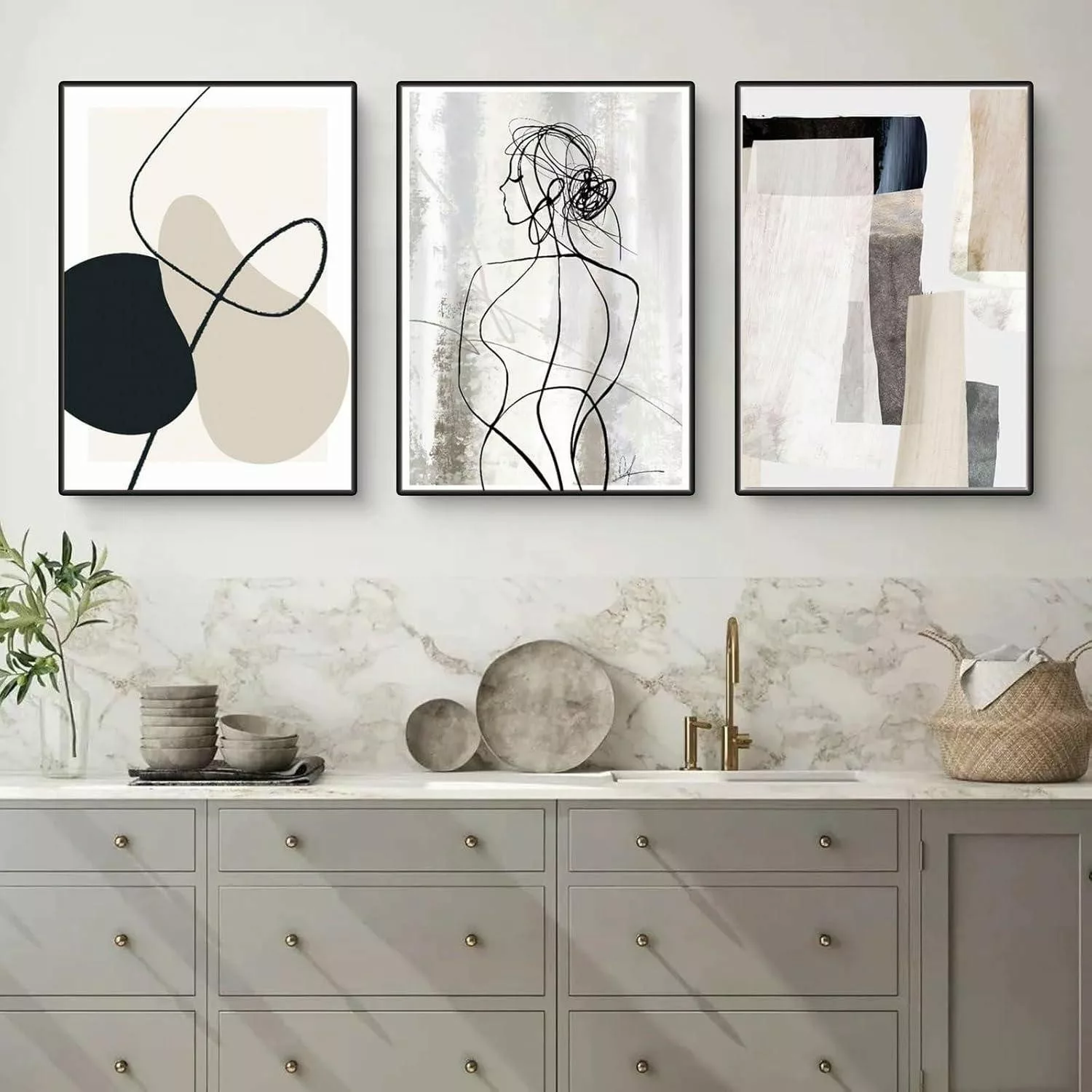 Herfair Mehrteilige Bilder Abstrakte Wandbilder 3er günstig online kaufen