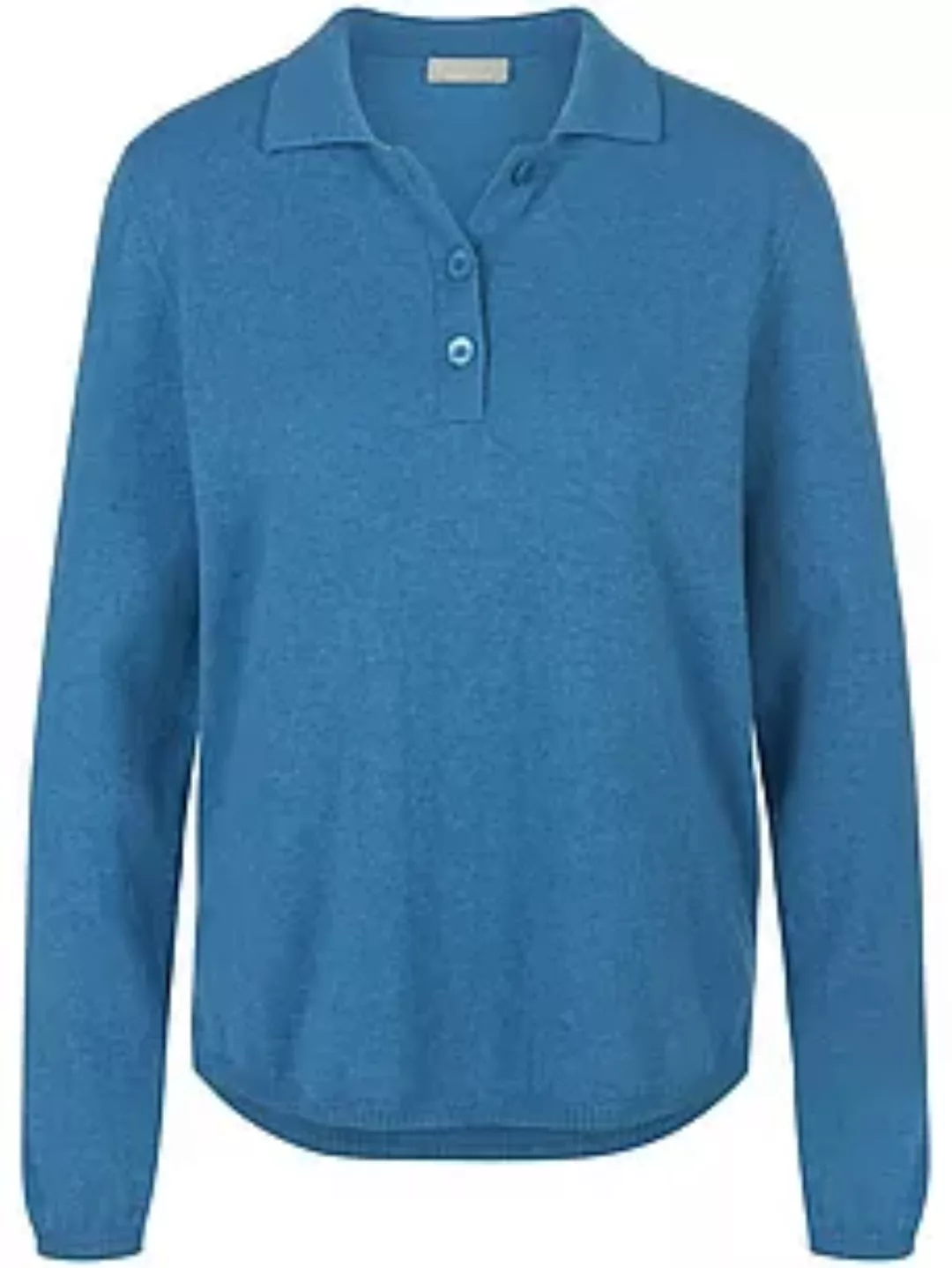 Polo-Pullover aus 100% Kaschmir include blau günstig online kaufen