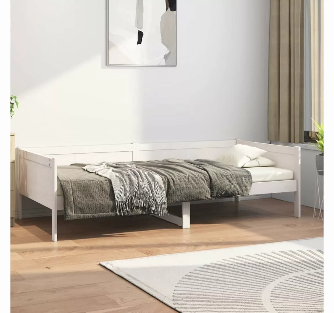 furnicato Bett Tagesbett Weiß Massivholz Kiefer 90x190 cm günstig online kaufen
