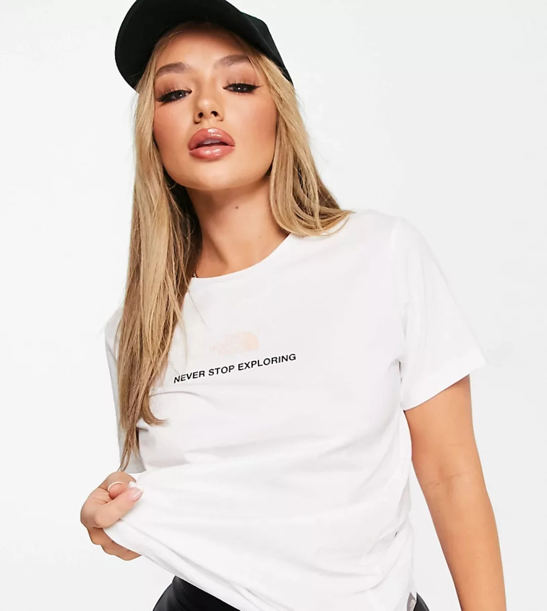The North Face – Boyfriend-T-Shirt mit Logo in Weiß – exklusiv bei ASOS günstig online kaufen