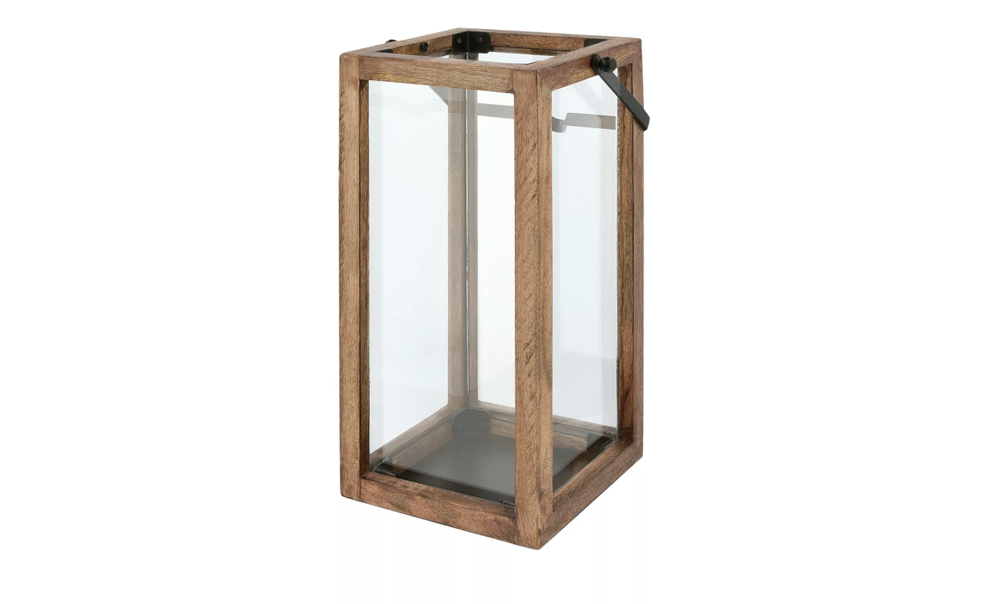 Laterne - holzfarben - Glas , Metall, Holz - 16 cm - 35 cm - 16 cm - Dekora günstig online kaufen