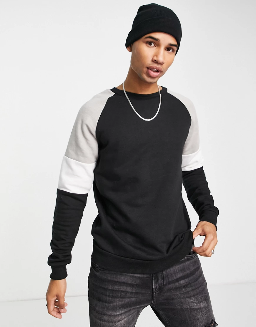 Soul Star – Sweatshirt in Schwarz mit Farbblockdesign günstig online kaufen