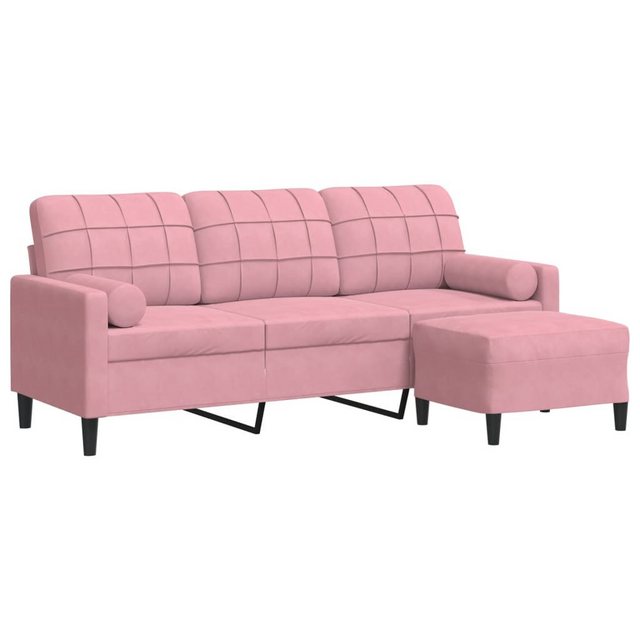 vidaXL Sofa 3-Sitzer-Sofa mit Hocker Rosa 180 cm Samt günstig online kaufen