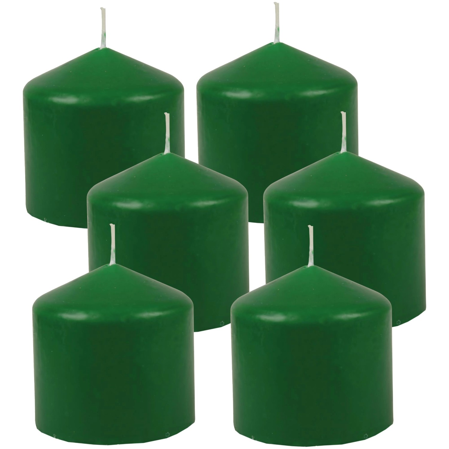 HS Candle Stumpenkerzen Ø8cm 6er Pack Grün Dunkel günstig online kaufen