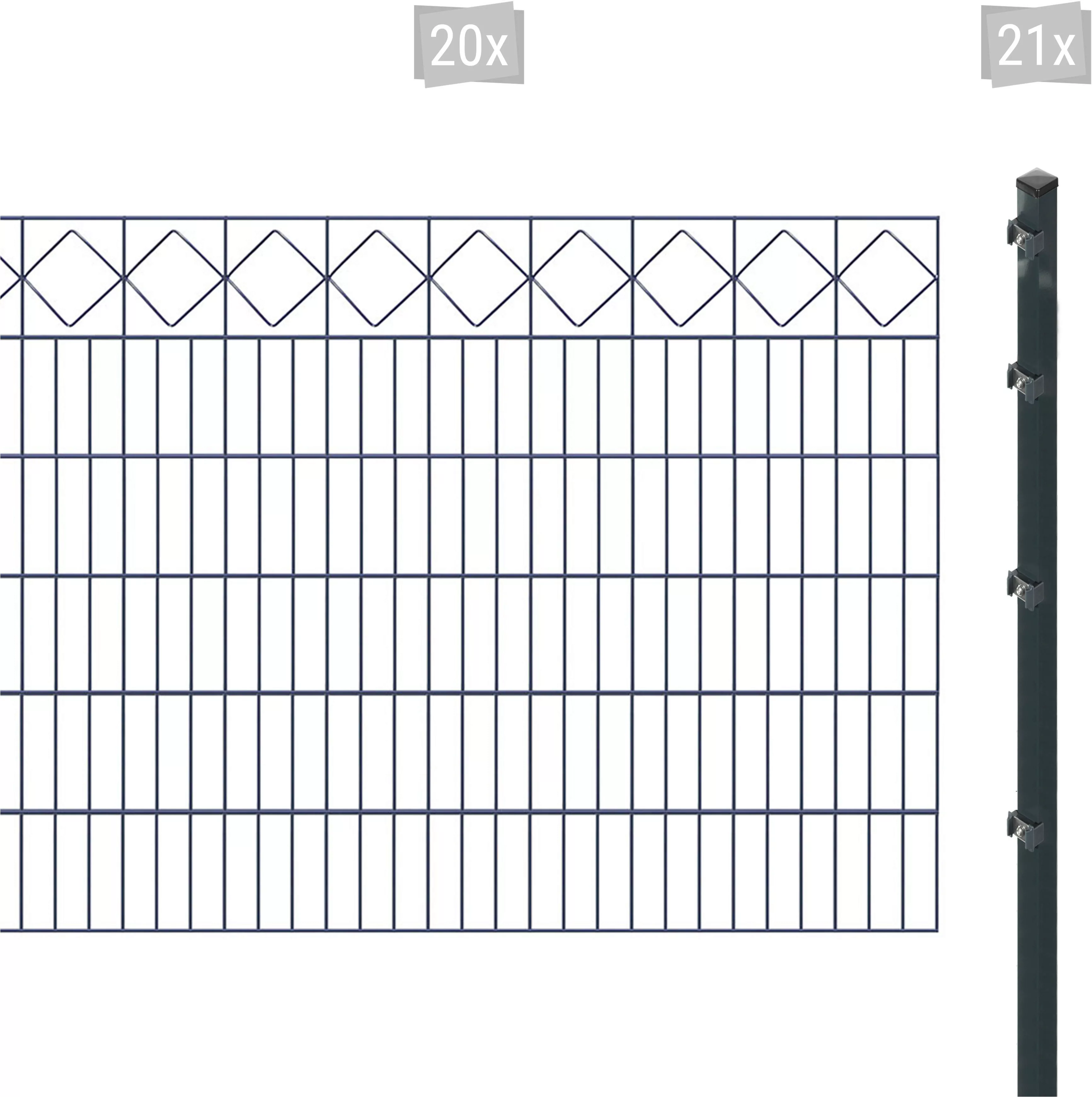 Arvotec Doppelstabmattenzaun "ESSENTIAL 120 zum Einbetonieren "Karo" mit Zi günstig online kaufen