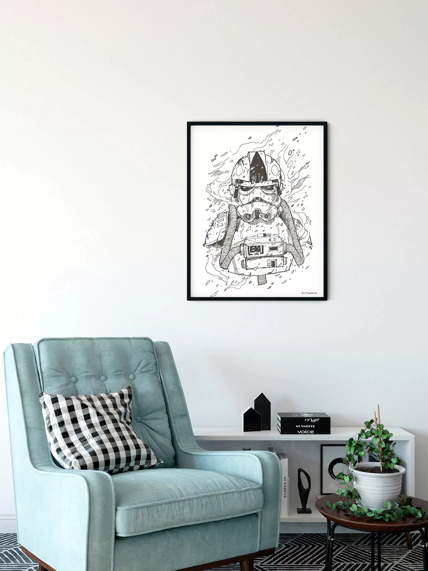 Disney Poster Star Wars Pilot Schwarz-Weiß 30 x 40 cm 612186 günstig online kaufen