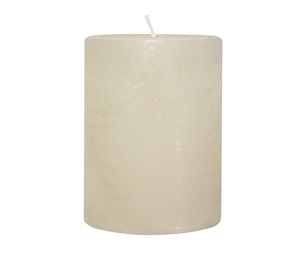 Rustic Stumpenkerzen Premium Kerze Creme Weiß 6x8cm - 28 Std Brenndauer günstig online kaufen