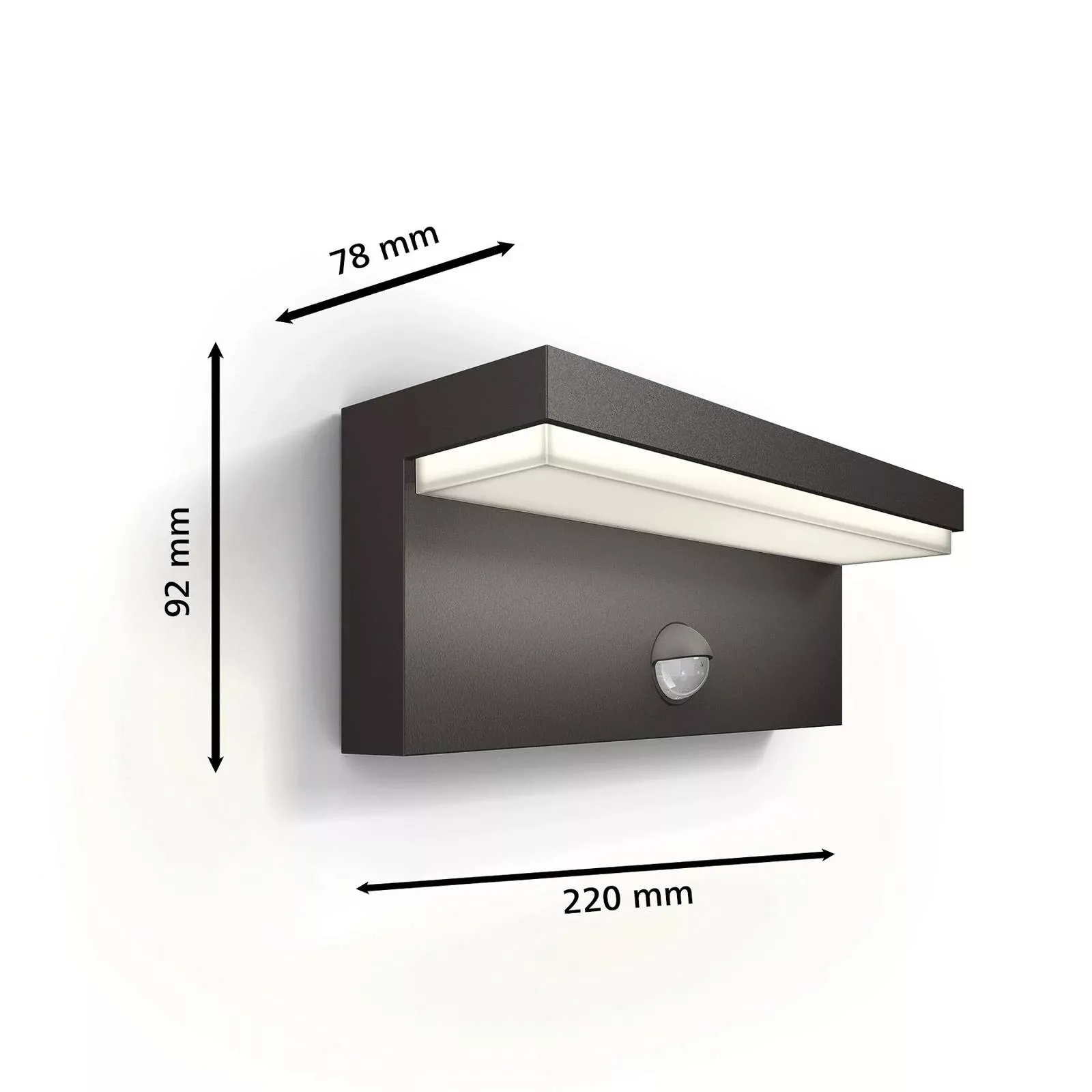 LED Wandleuchte Bustan in Anthrazit und Weiß 3,8W 800lm 4000K IP44 mit Bewe günstig online kaufen