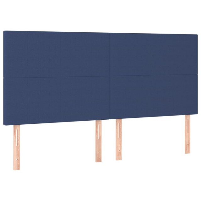 vidaXL Bett, Kopfteile 4 Stk. Blau 100x5x78/88 cm Stoff günstig online kaufen