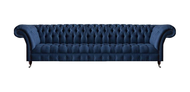 JVmoebel 4-Sitzer Edler Chesterfield Blauer Polster Viersitzer Wohnzimmer C günstig online kaufen