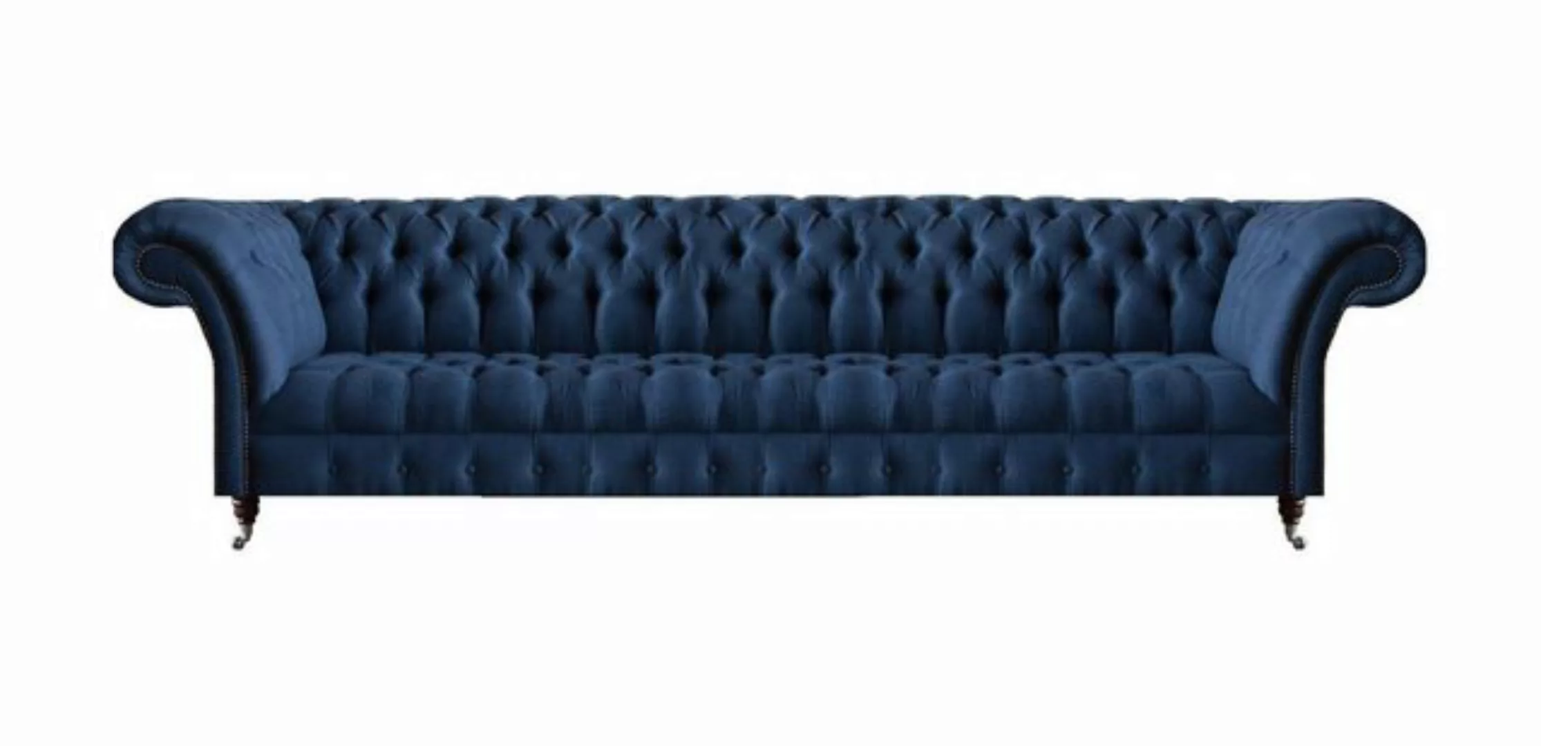 JVmoebel 4-Sitzer Edler Chesterfield Blauer Polster Viersitzer Wohnzimmer C günstig online kaufen