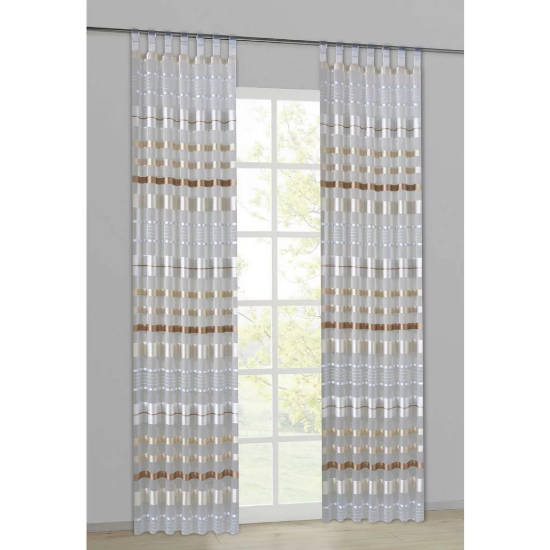 Schlaufenvorhang Atlanta champagner B/L: ca. 140x235 cm günstig online kaufen