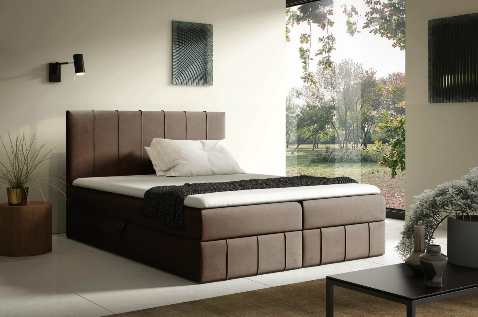 yourhouse24 Boxspringbett Chesterfield mit 2 Bettkästen, Doppelbett mit Bon günstig online kaufen