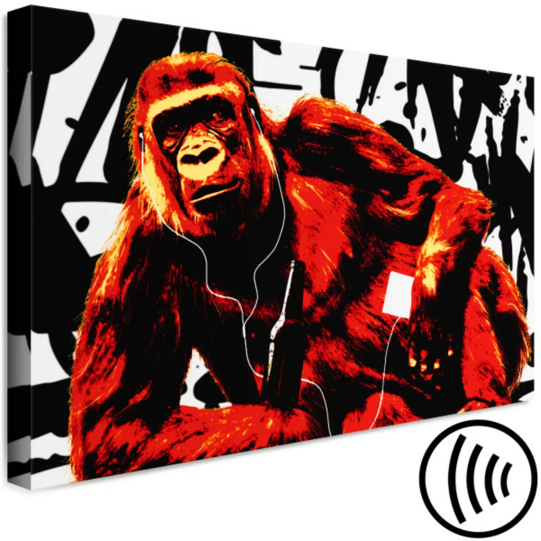 Leinwandbild Entspannungsmoment - Affen-Illustration im Pop-Art- und Graffi günstig online kaufen