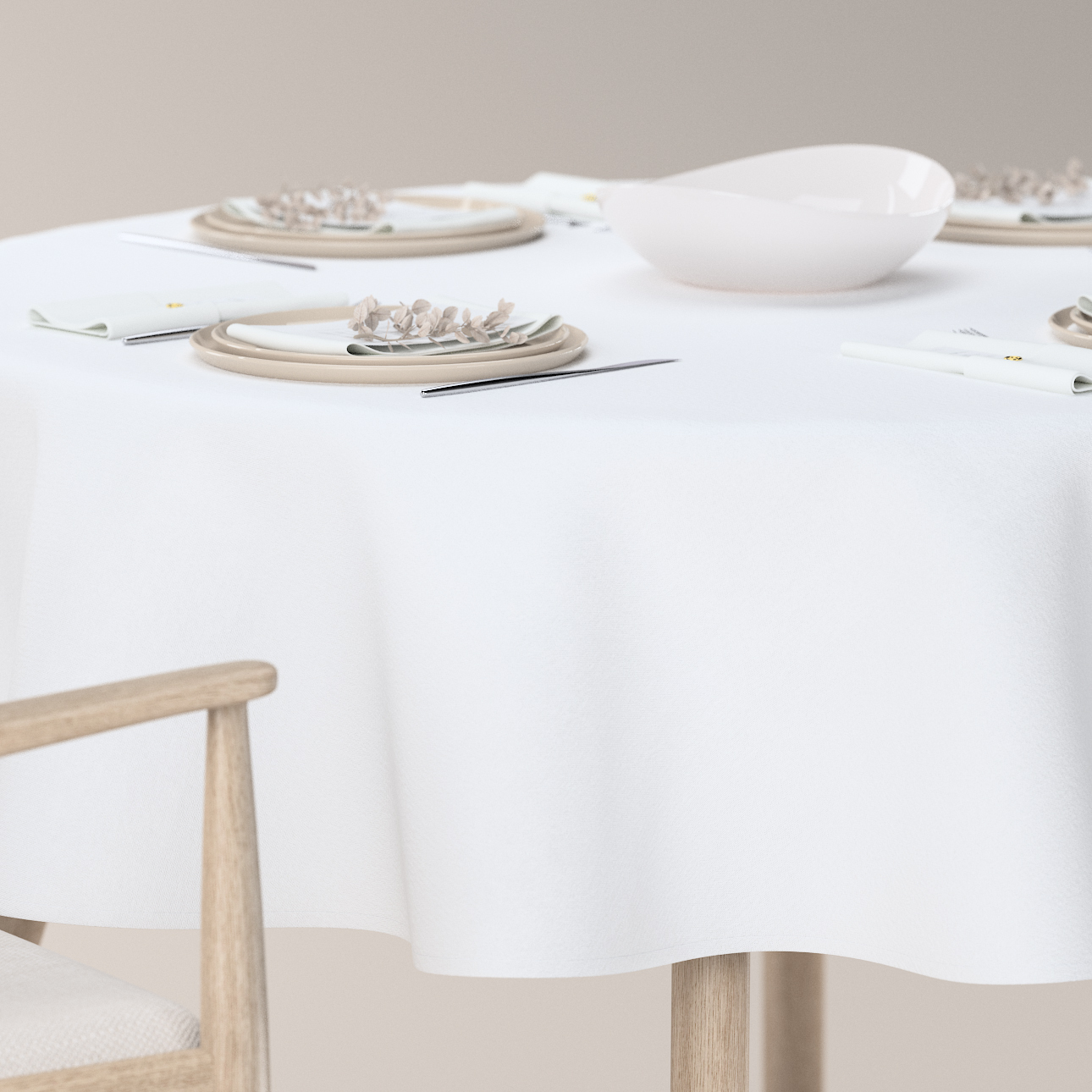 Runde Tischdecke, weiß, Crema (182-65) günstig online kaufen