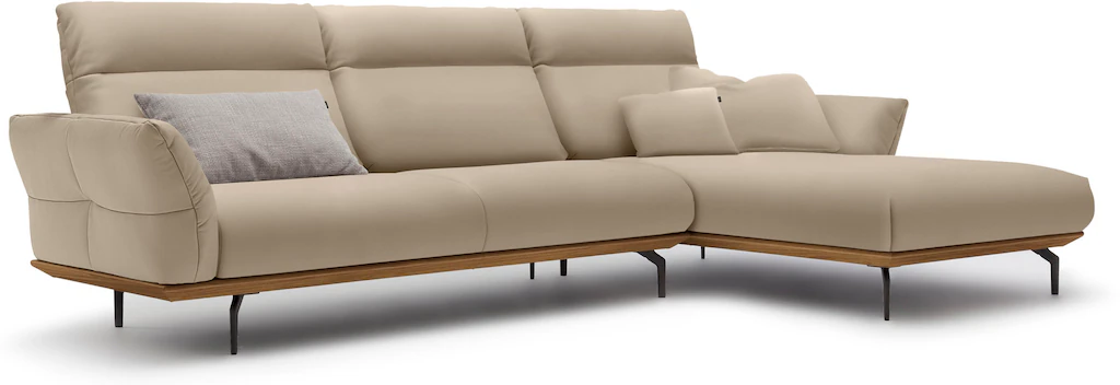 Creation BY ROLF BENZ Ecksofa »CR.460«, Sockel in Nussbaum, Winkelfüße in U günstig online kaufen