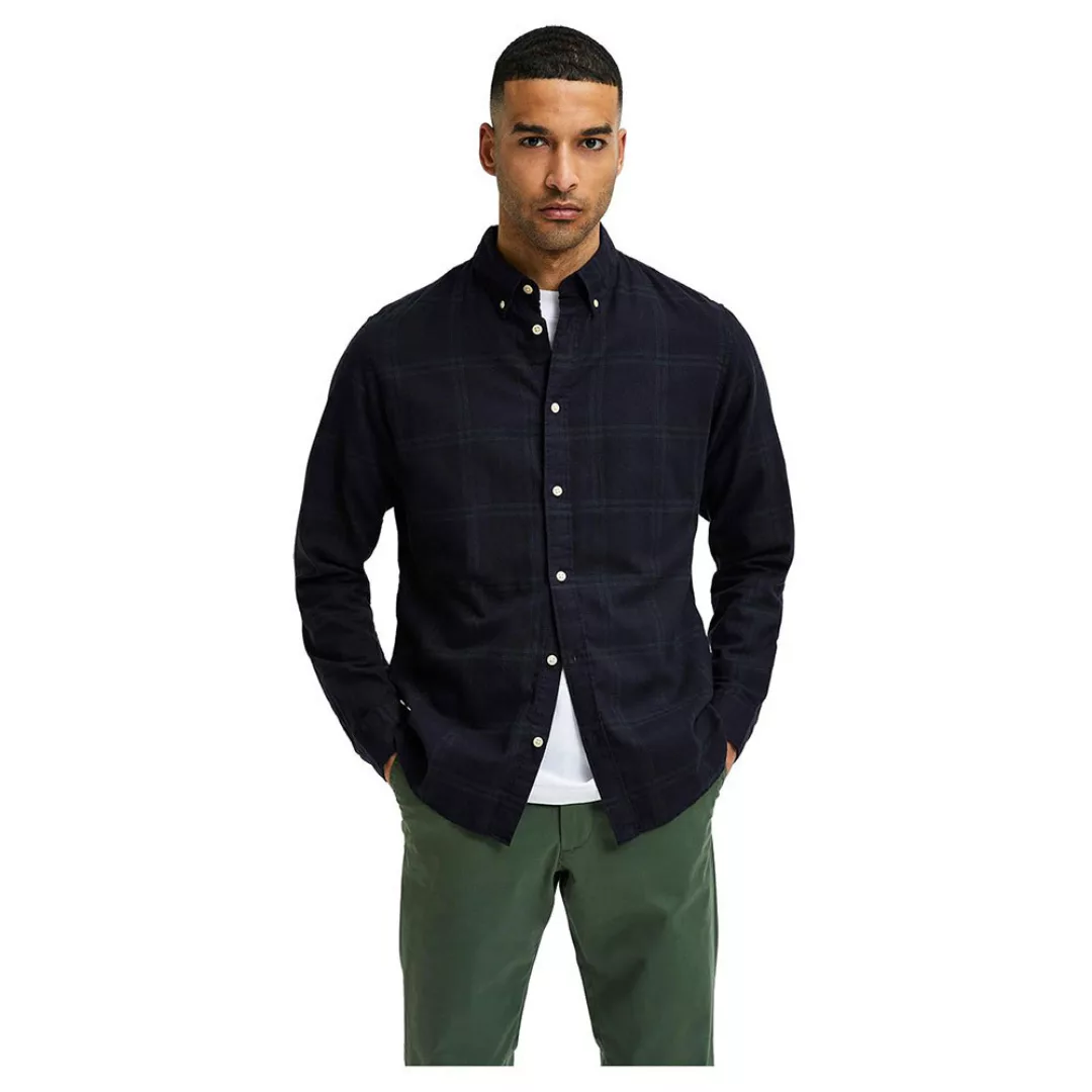 Selected Slim Flannel Langarm Hemd XS Darkest Spruce / Checks Big Check günstig online kaufen