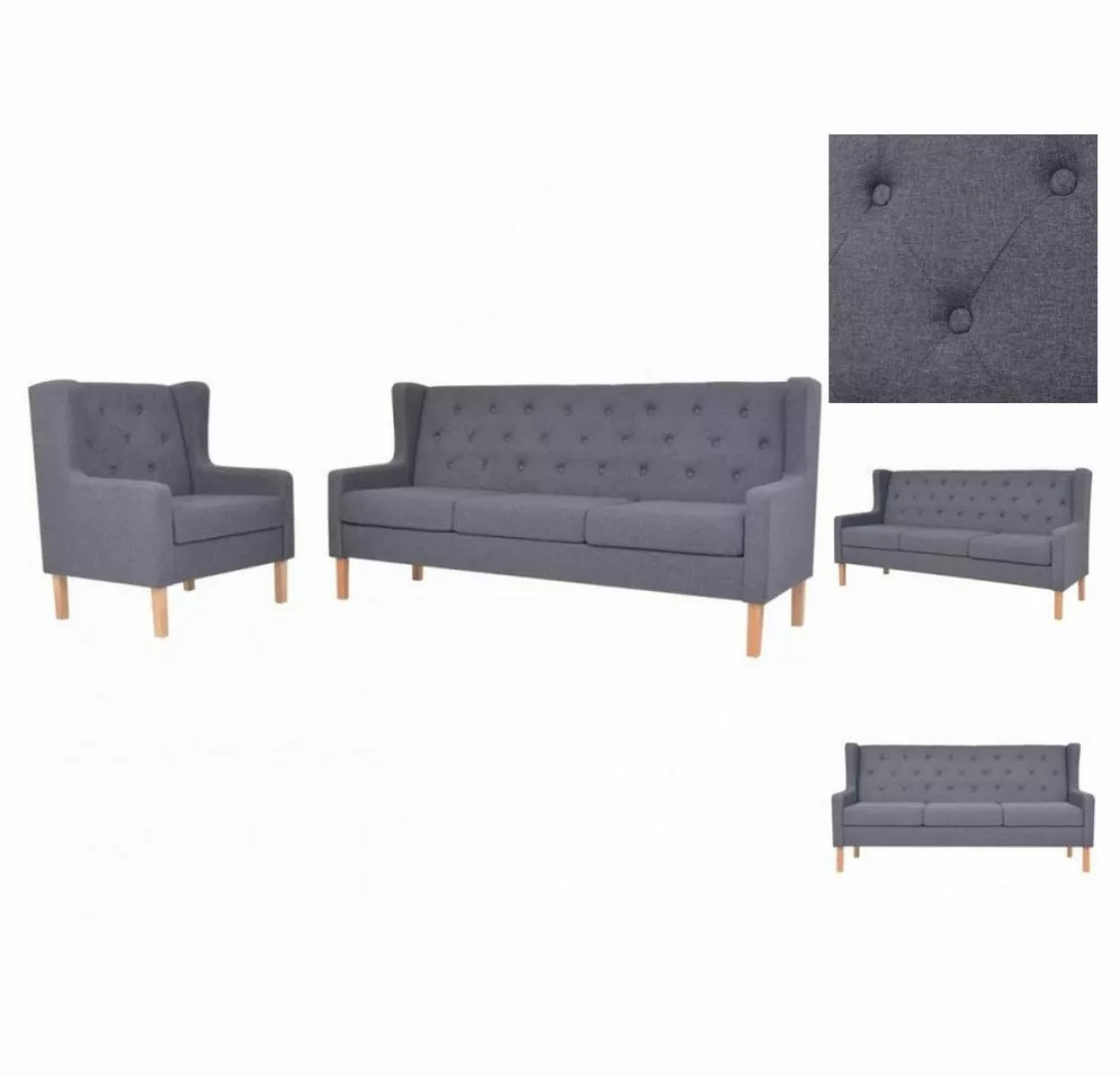 vidaXL Sofa Sofa-Set 2-tlg Stoff Grau günstig online kaufen