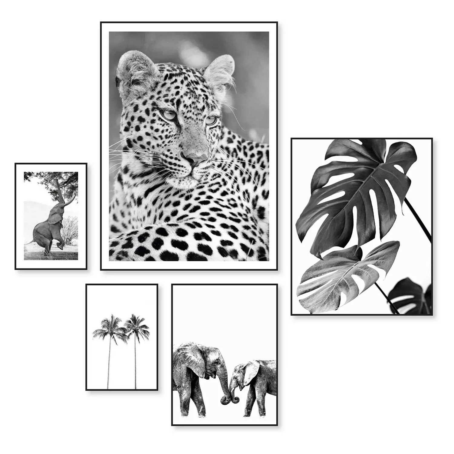 home24 Wandbilder Set Wildtiere Afrika (5-tlg.) günstig online kaufen