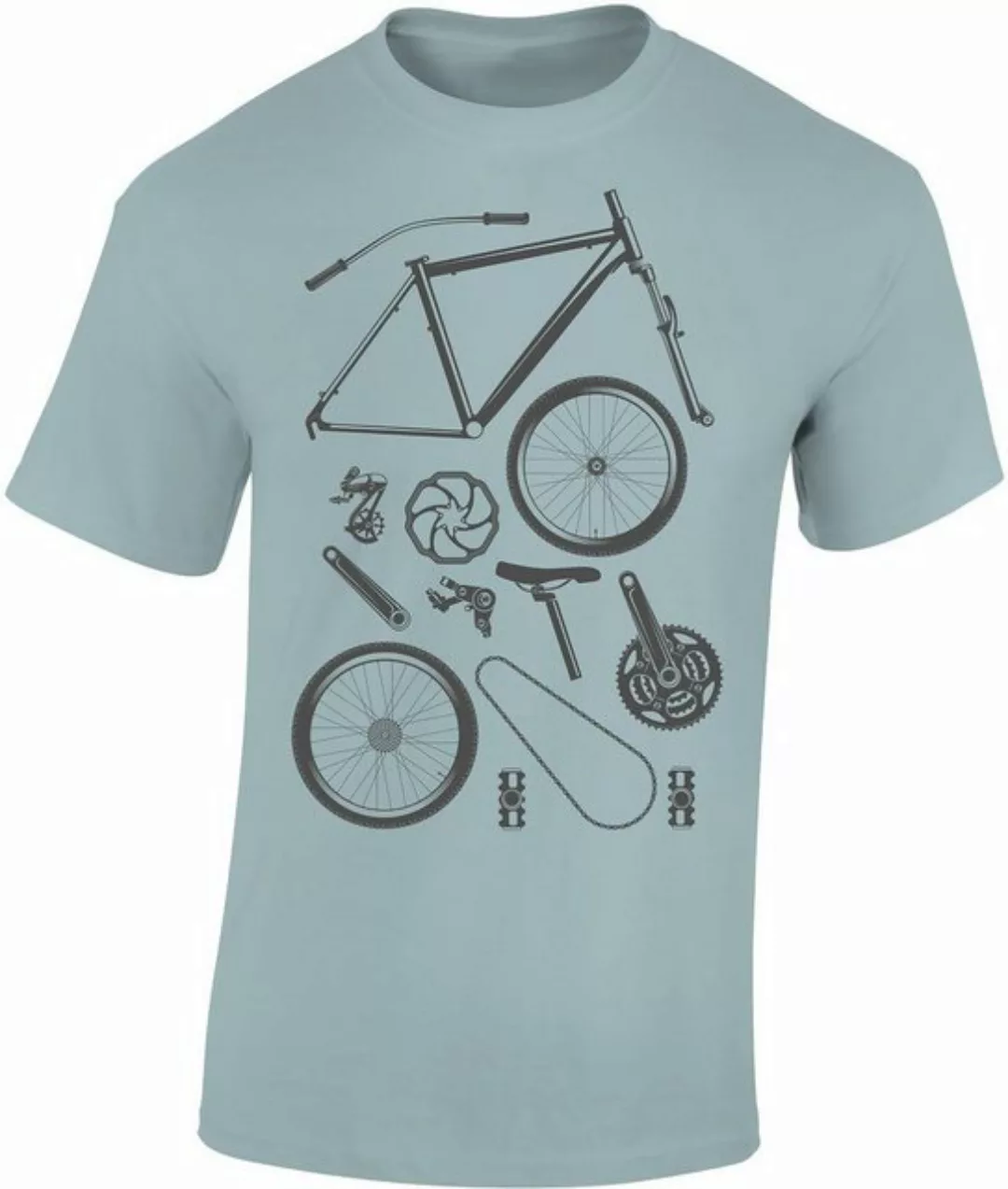 Baddery Print-Shirt Fahrrad T-Shirt: "Bike Parts", hochwertiger Siebdruck, günstig online kaufen