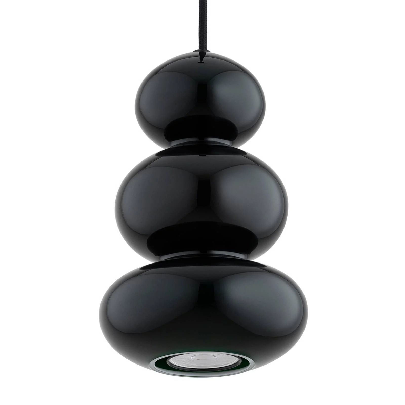 Hängeleuchte Oman, schwarz glänzend, Glas, Ø 14 cm günstig online kaufen