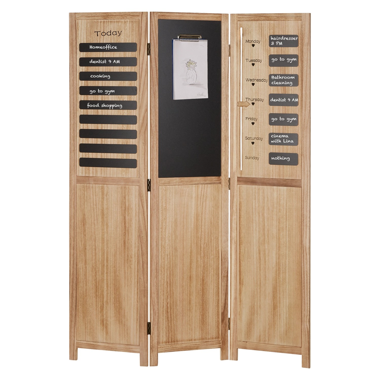Homestyle4u 3-tlg. Paravent in Braun 120x170 cm 2417 günstig online kaufen
