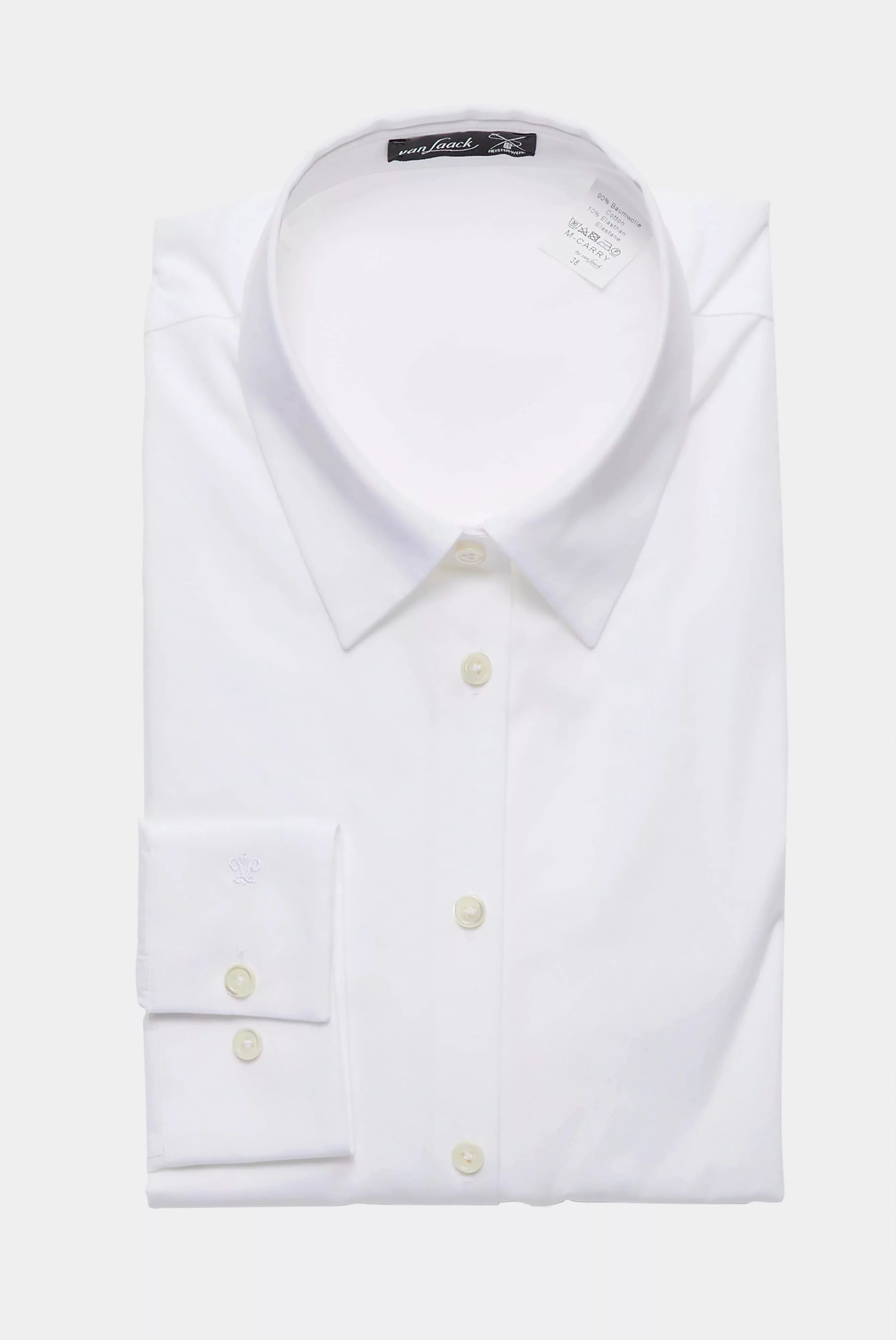 Moderne Hemdbluse mit gerader Manschette weiß günstig online kaufen