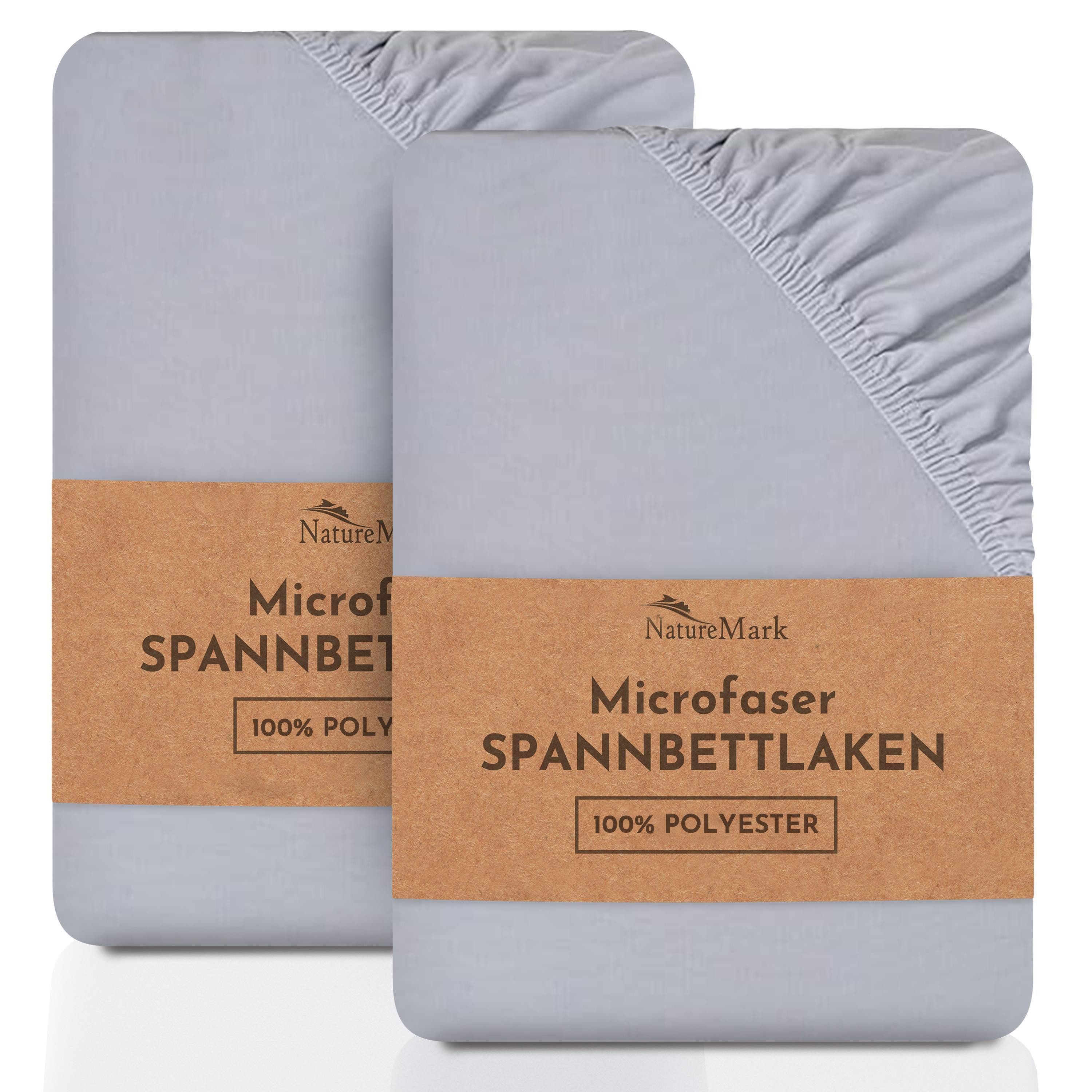 NatureMark Spannbettlaken Mikrofaser Spannbetttuch, Polyester, Gummizug: günstig online kaufen