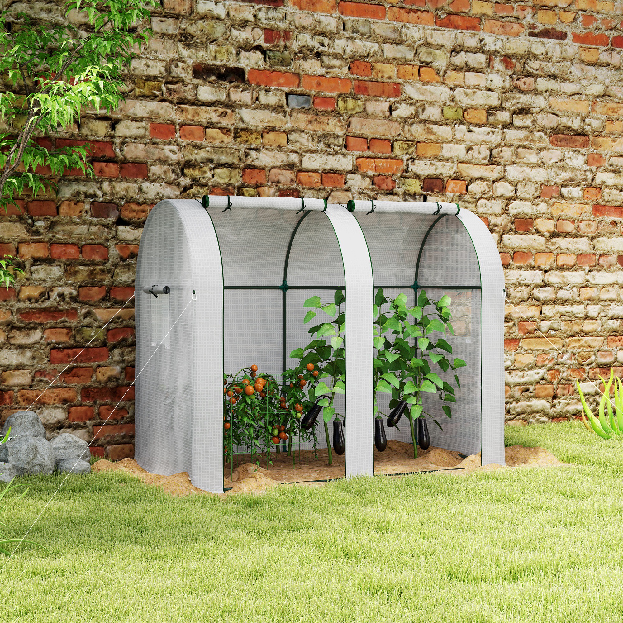 Outsunny Garten-Gewächshaus 1,8 m² Tomatengewächshaus Maße 1,85L x 0,9B x 1 günstig online kaufen