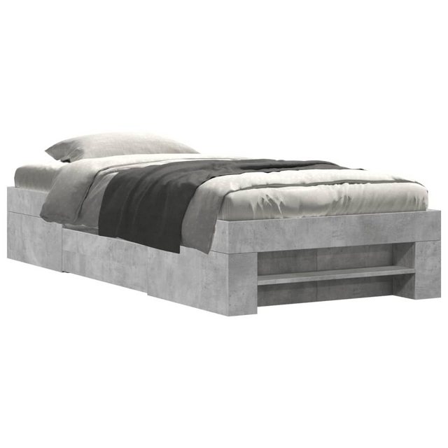 vidaXL Bett, Bettgestell Betongrau 100x200 cm Holzwerkstoff günstig online kaufen