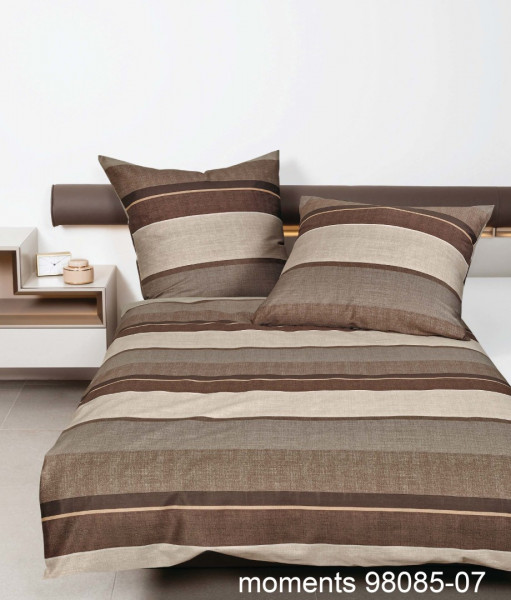 Janine Janine Mako-Satin Bettwäsche moments 98085 caramel walnuss Größe:  2 günstig online kaufen