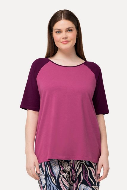 Ulla Popken Longtop T-Shirt Colorblocking Rundhals Halbarm günstig online kaufen