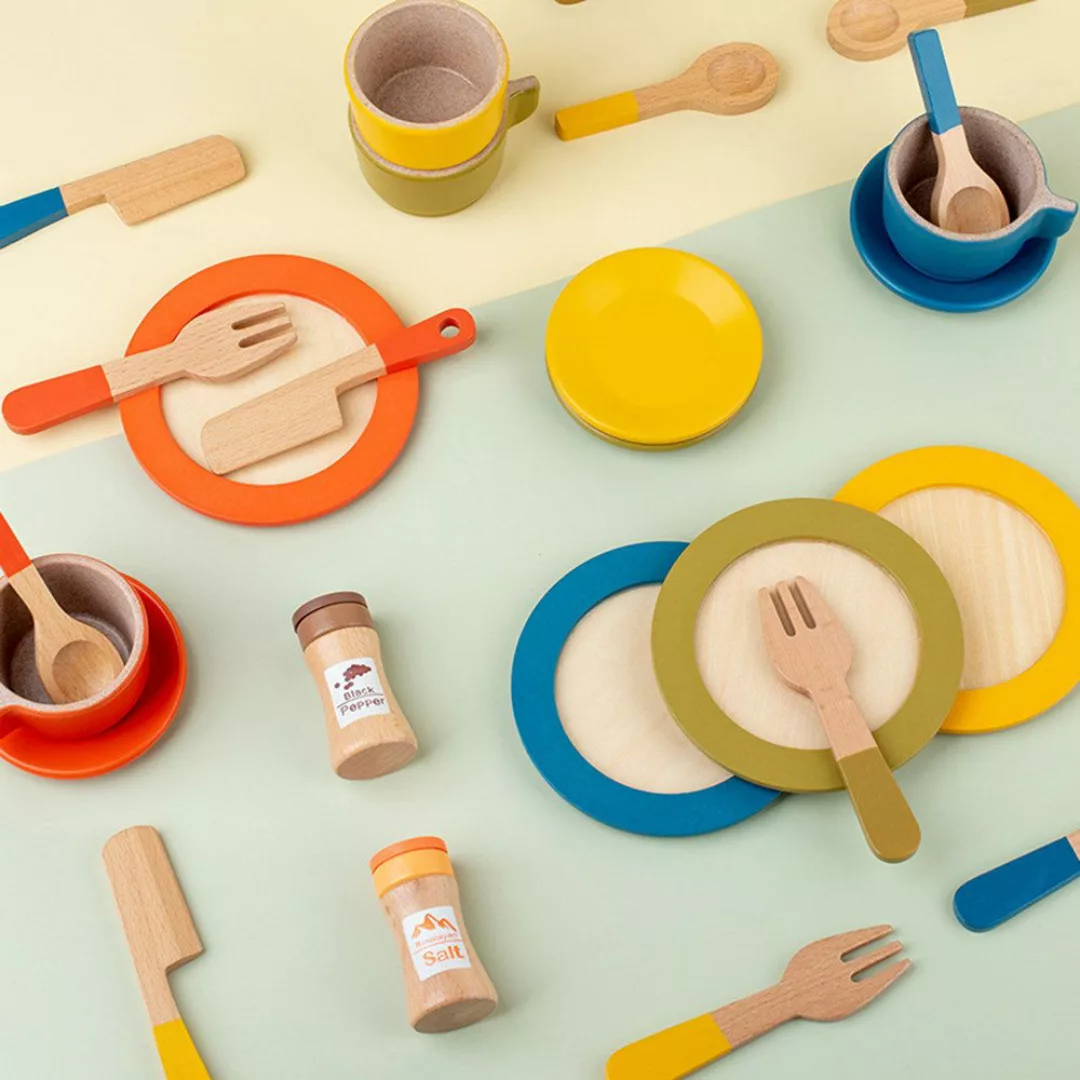 CLTYQ Spielgeschirr Holz Spielgeschirr 26-tlg. - günstig online kaufen