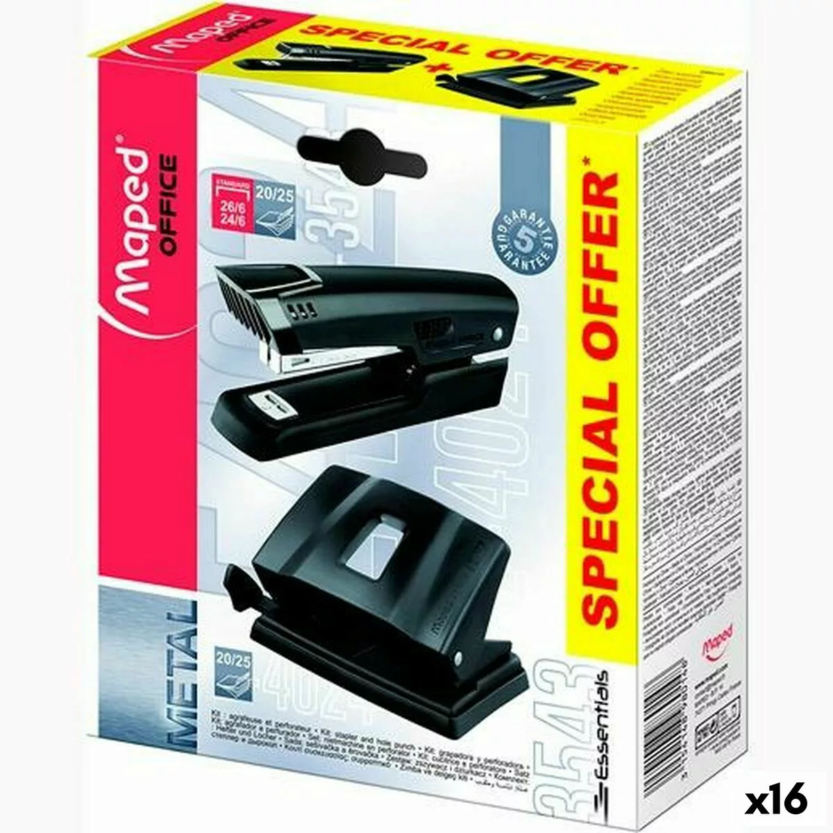 Satz Maped 3543 Essentials Bohrer Hefter Schwarz (16 Stück) günstig online kaufen